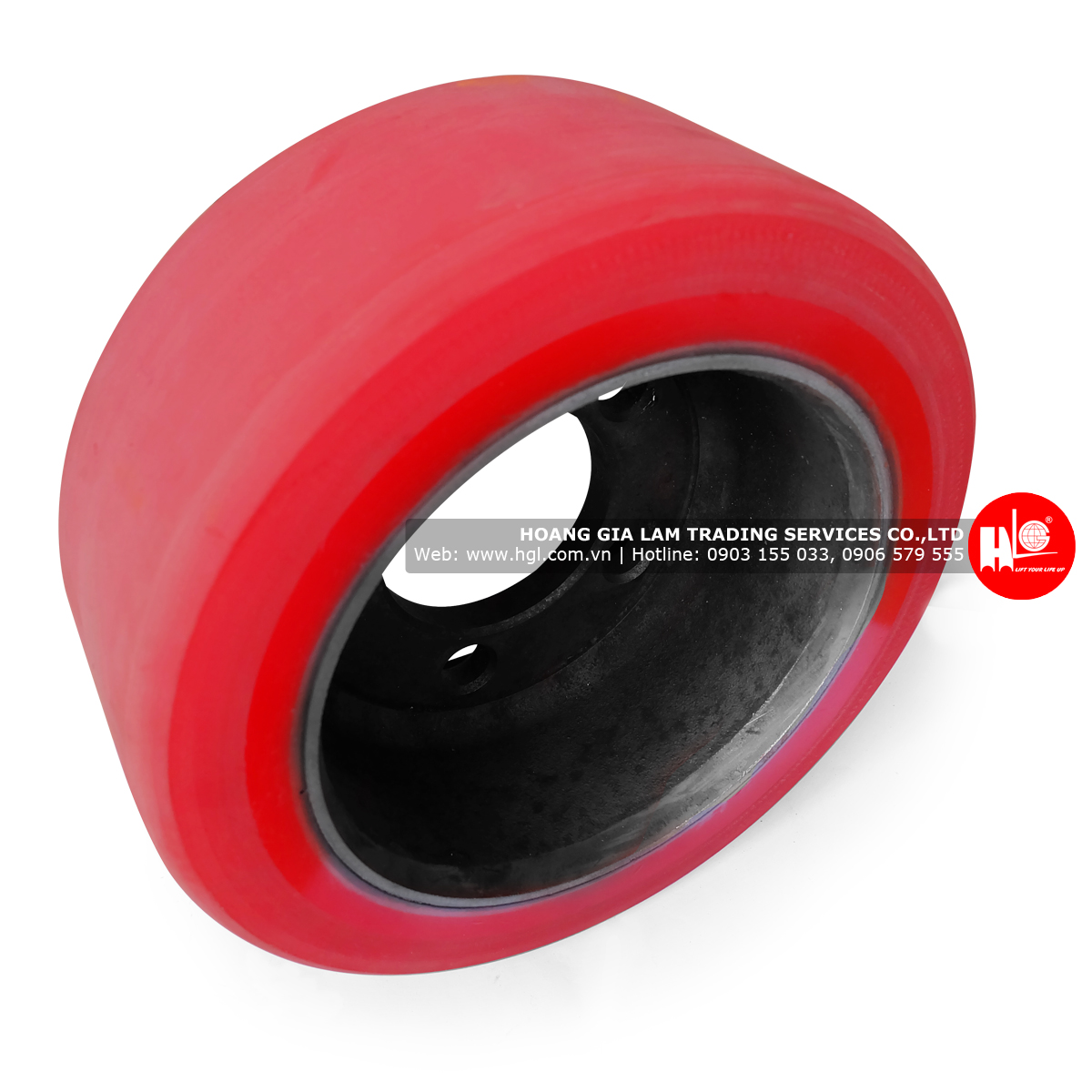 Bánh xe nâng đắp PU 254x102x181