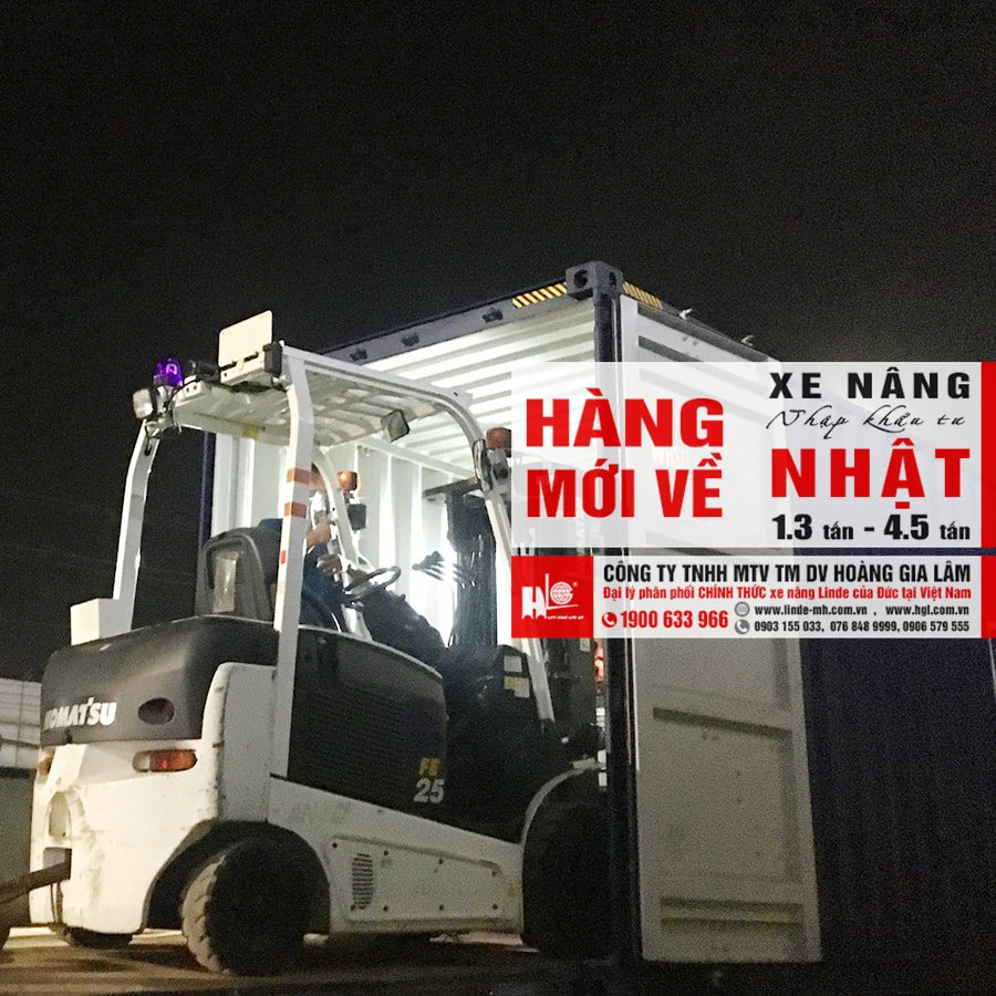 Hàng mới về 4.2020: 4 container xe nâng Nhật 1.3 tấn – 4.5 tấn
